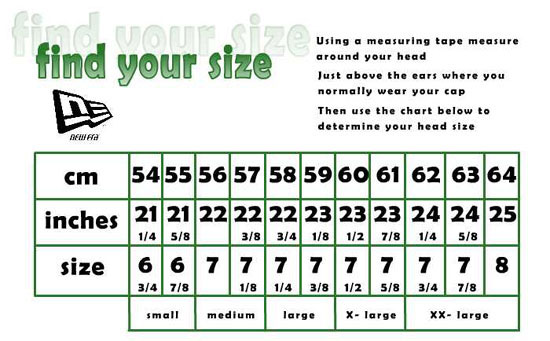 Hat Sizing Chart For Sizes
